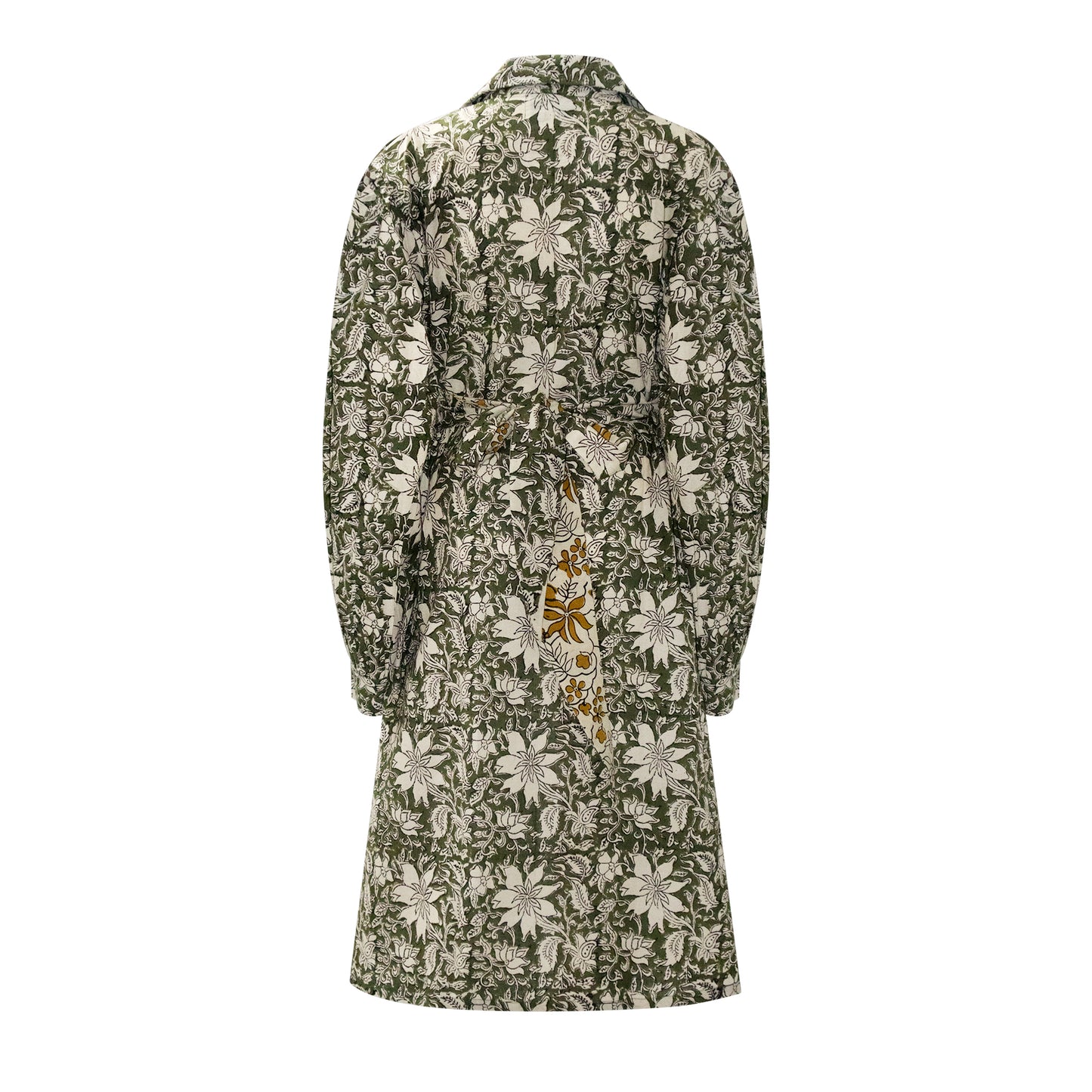 KORA Midi Tie-front Dress in Olive