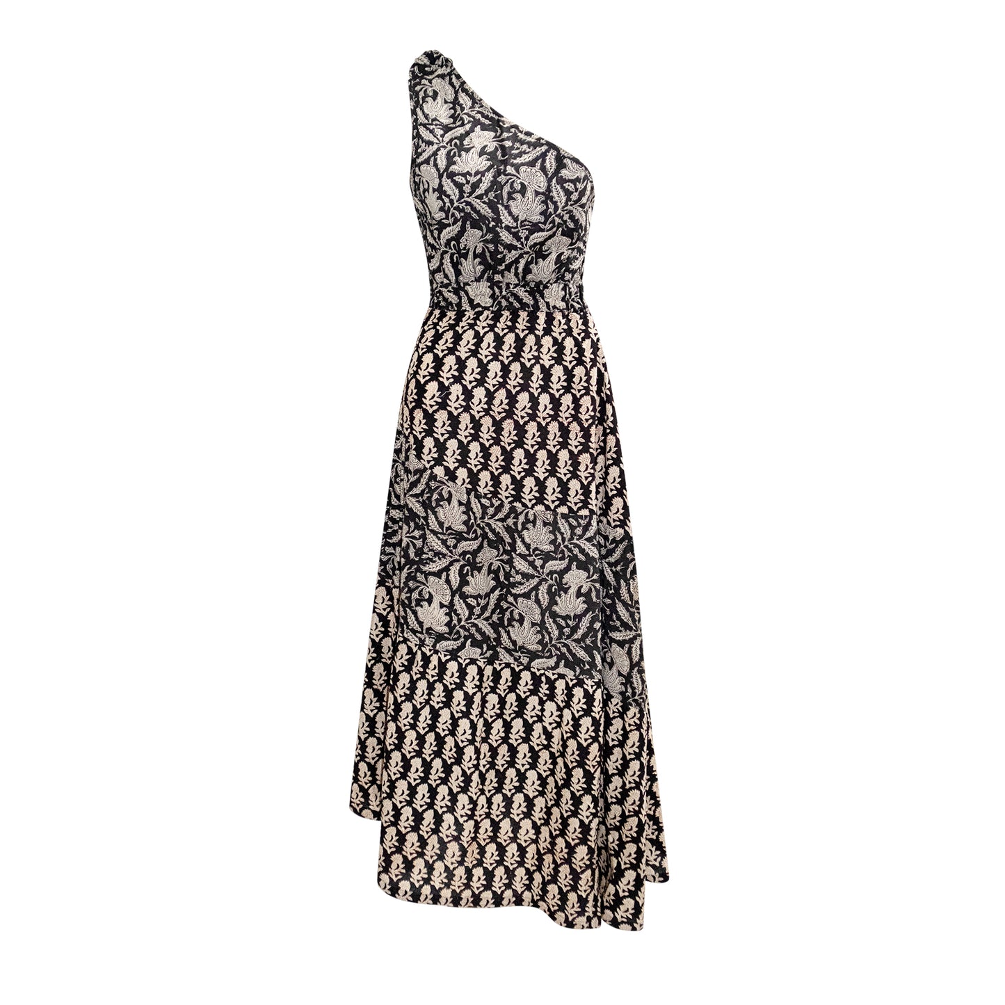 SITA One shoulder dress in Raven