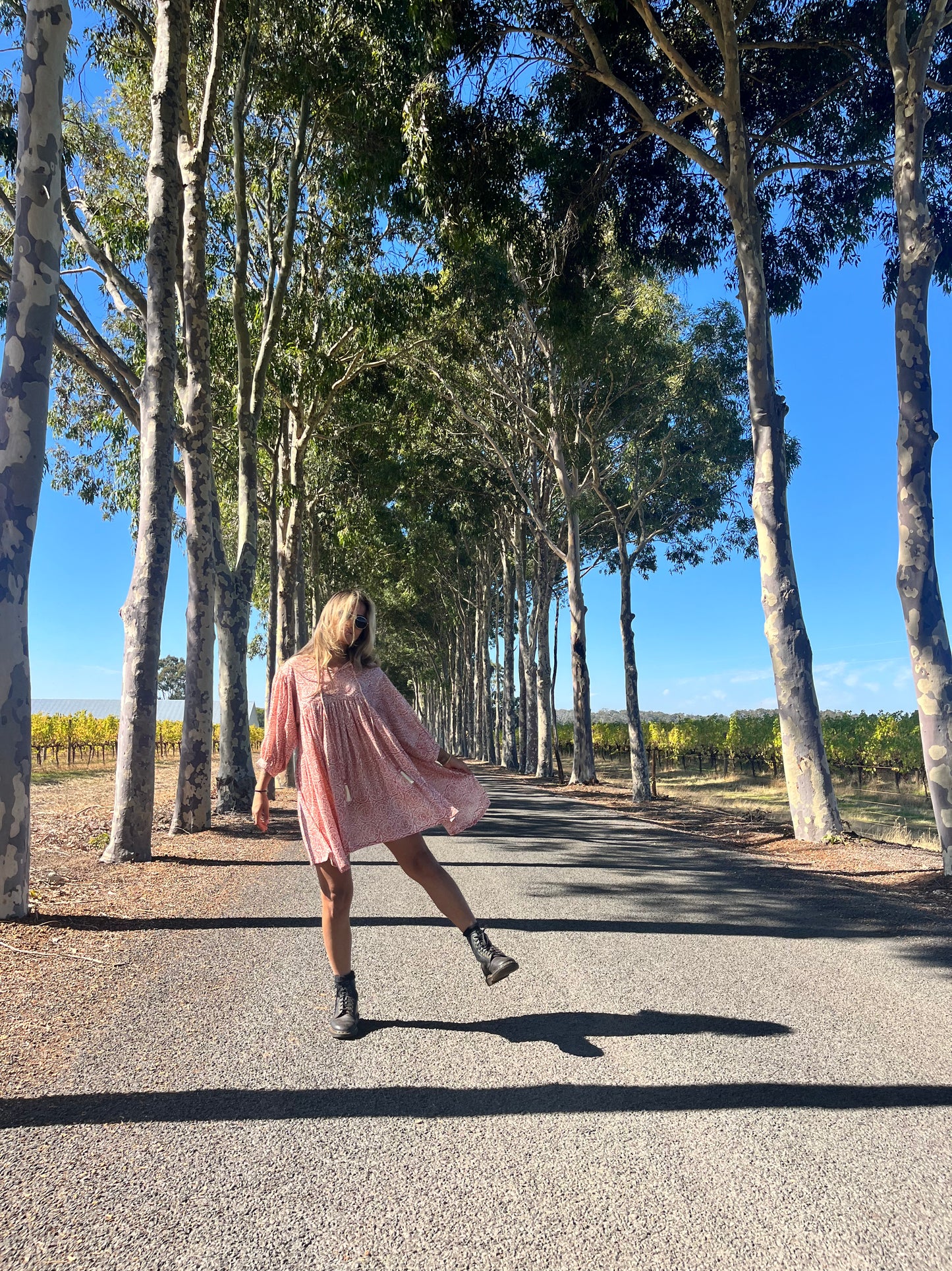 GITA gathered short dress in Blush