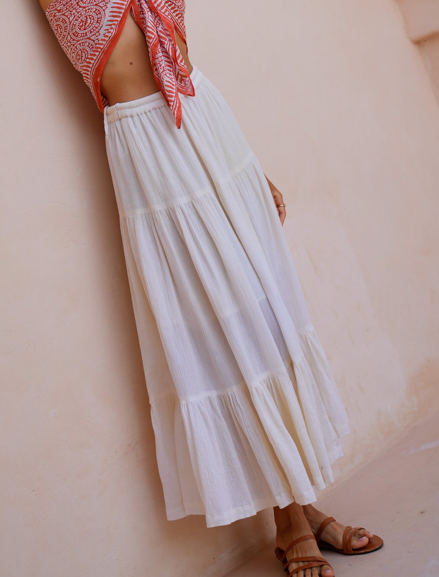 DIYA gathered skirt in Ivory RILA BASICS
